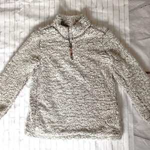 Vintage Weatherproof Women's Large Gray Sherpa Quarter Zip Pullover Jacket
